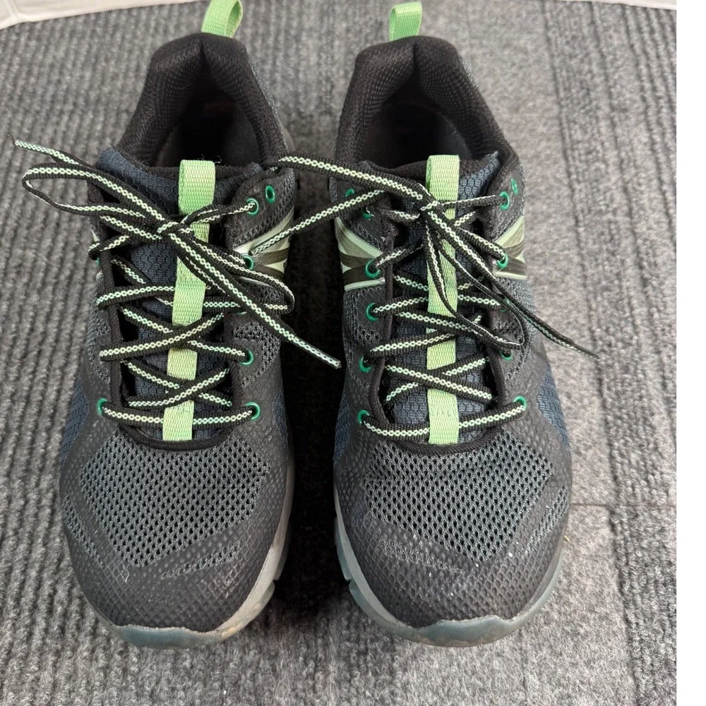 Merrell Antora Womens 8.5 Trail Running Shoes Black Mint Green J12338 Hiking